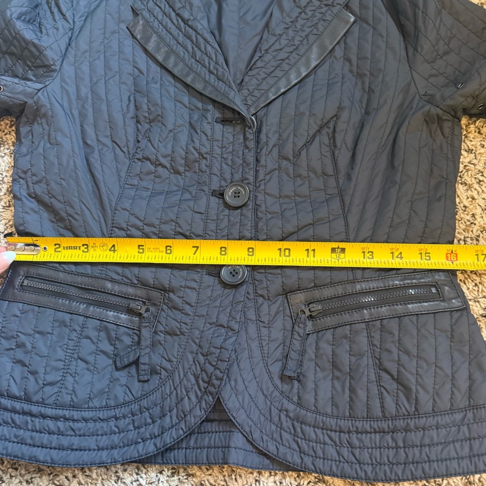 Armani Callezioni Navy Blazer Style Quilted Jacket Womens Size 4 - Picture 7 of 12